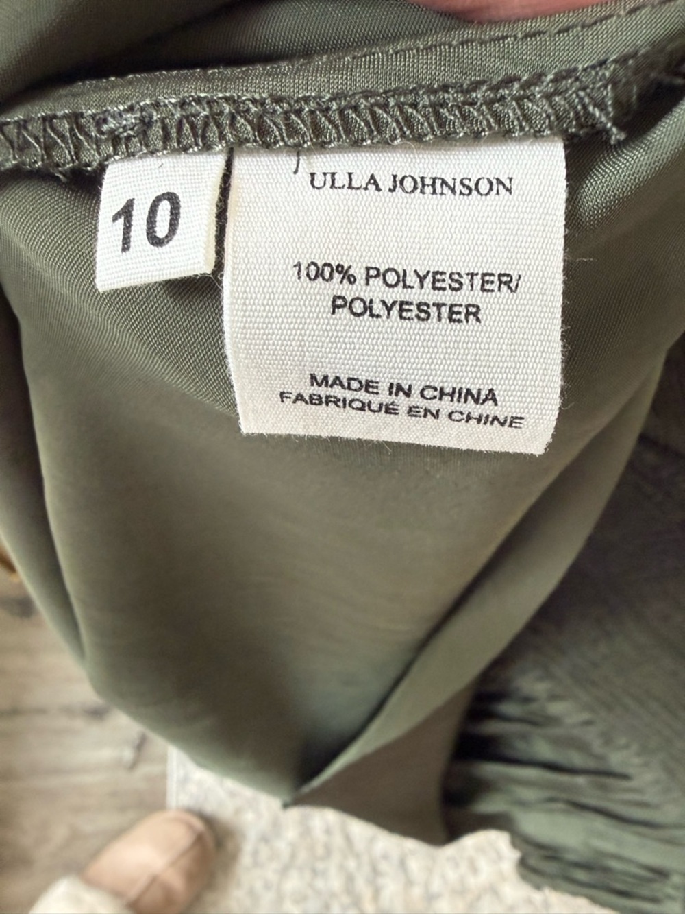 Ulla Johnson Fernanda Blouse Forest Green Boho Taylor Swift Fearless, 10, NWT - Picture 9 of 9